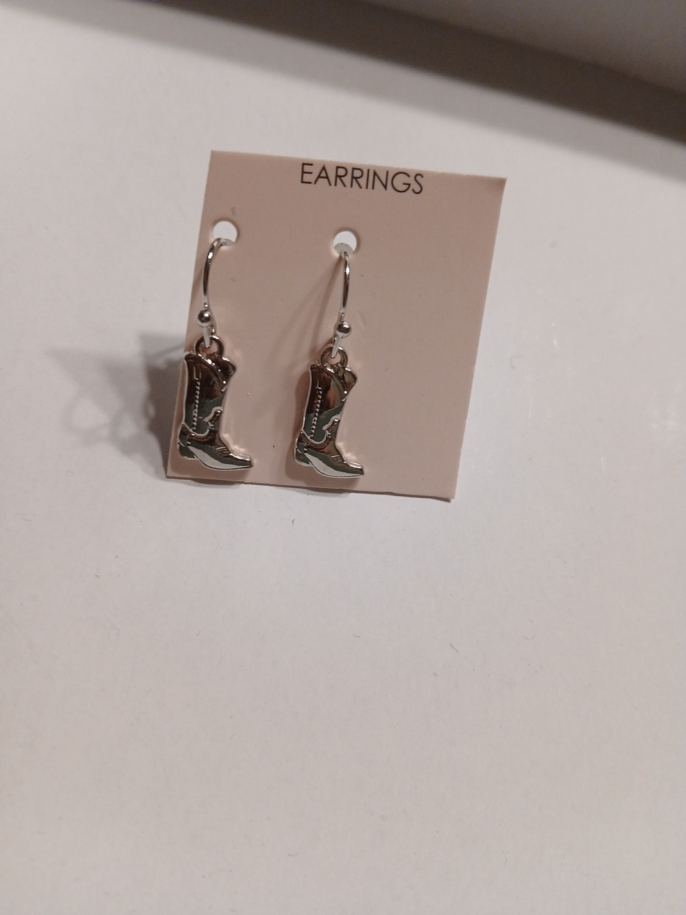 Silver Cowboy Boot Dangle Earrings
